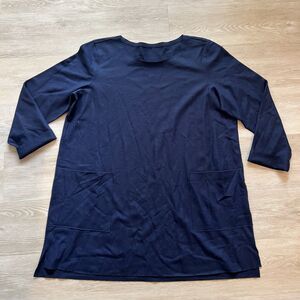 Eileen Fisher 100% Wool Tunic Blue-Size XL